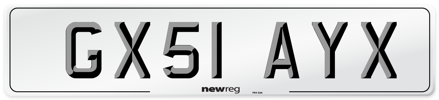 GX51 AYX Number Plate from New Reg